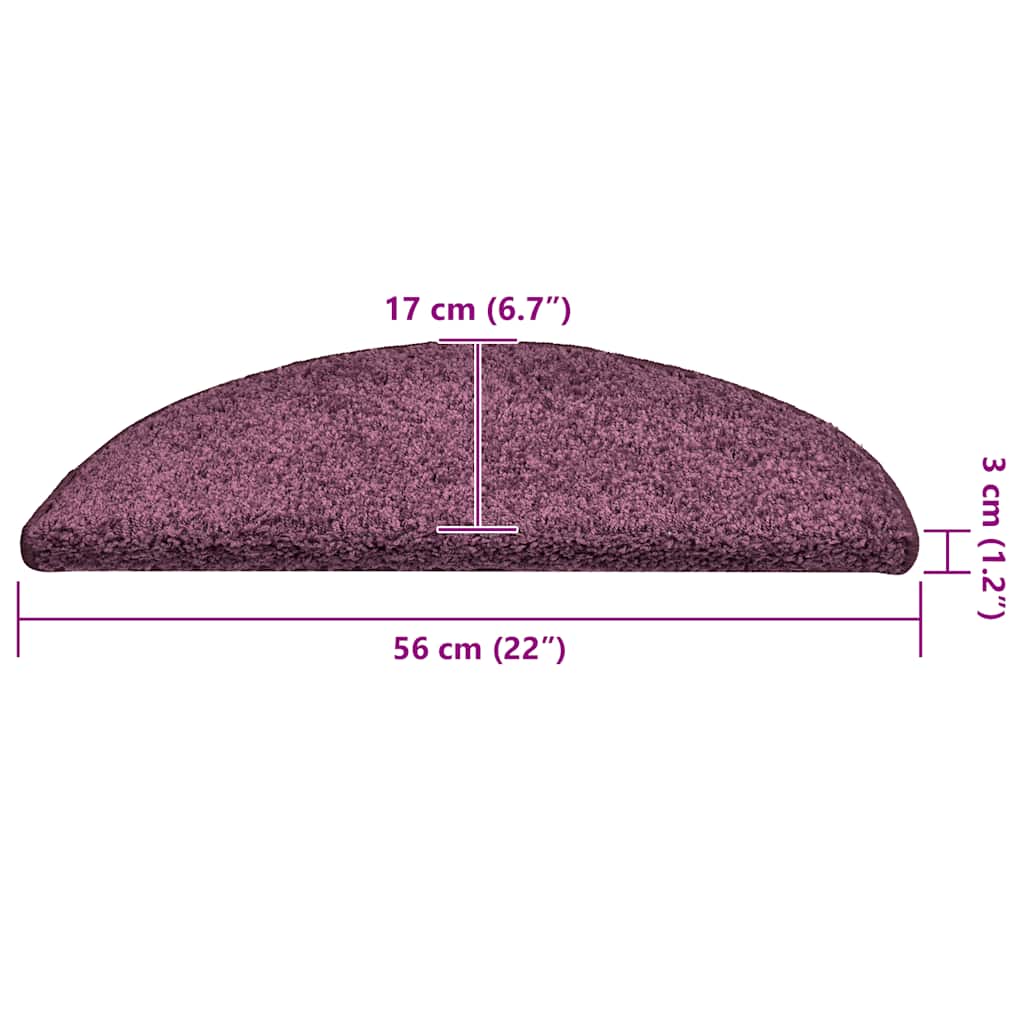 Tapetes de escada 30 peças roxo escuro semicircular