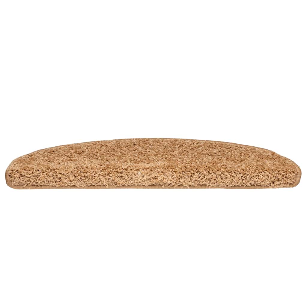 Tapetes de escada 30 peças 65x21x4 cm bege semicircular grande