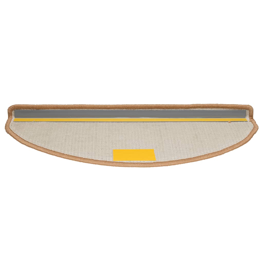Tapetes de escada 30 peças 65x21x4 cm bege semicircular grande
