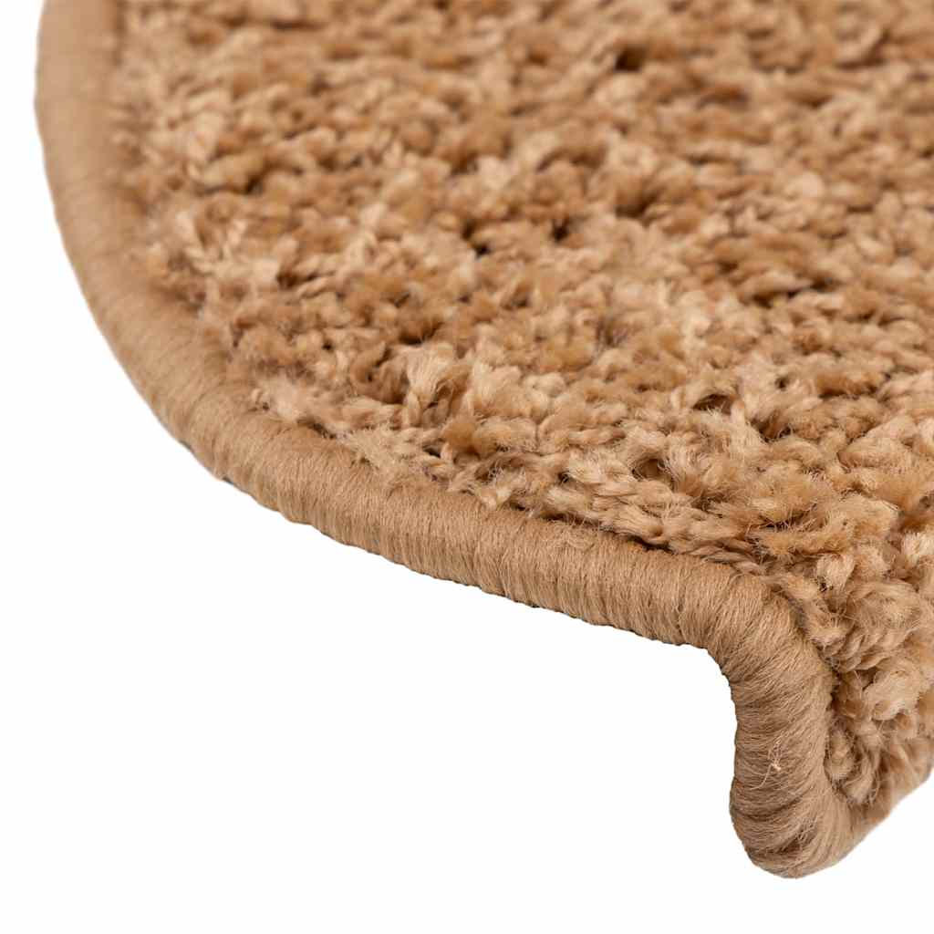Tapetes de escada 30 peças 65x21x4 cm bege semicircular grande