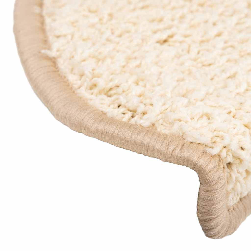Tapetes de escada 30 peças creme semicircular grande