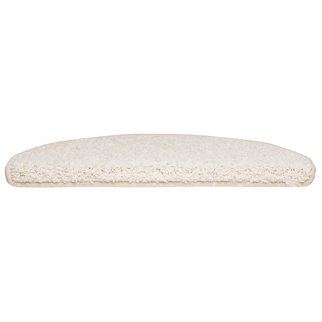 Tapetes de escada 30 peças branco semicircular grande