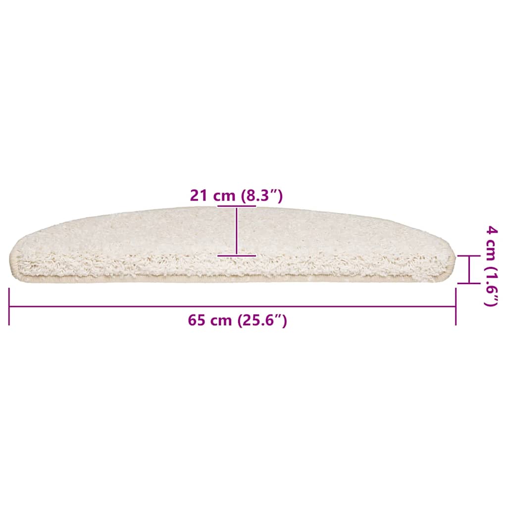 Tapetes de escada 30 peças branco semicircular grande