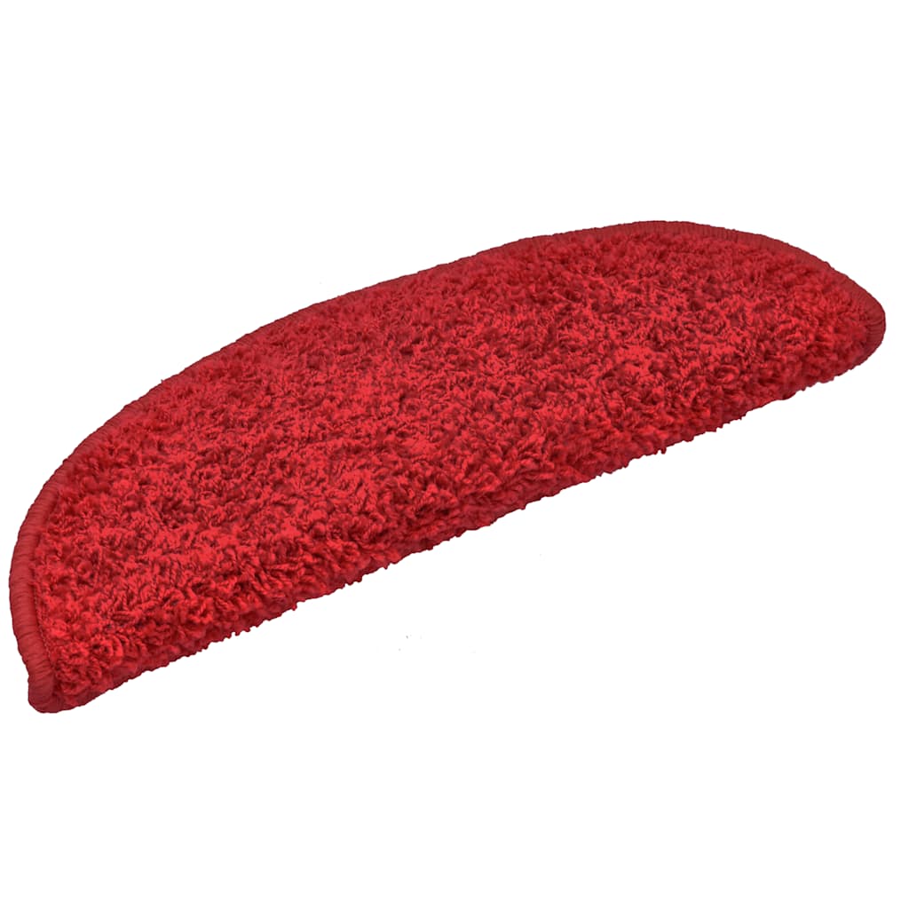 Tapetes de escada 30 peças 65x21x4 cm vermelho semicircular grande