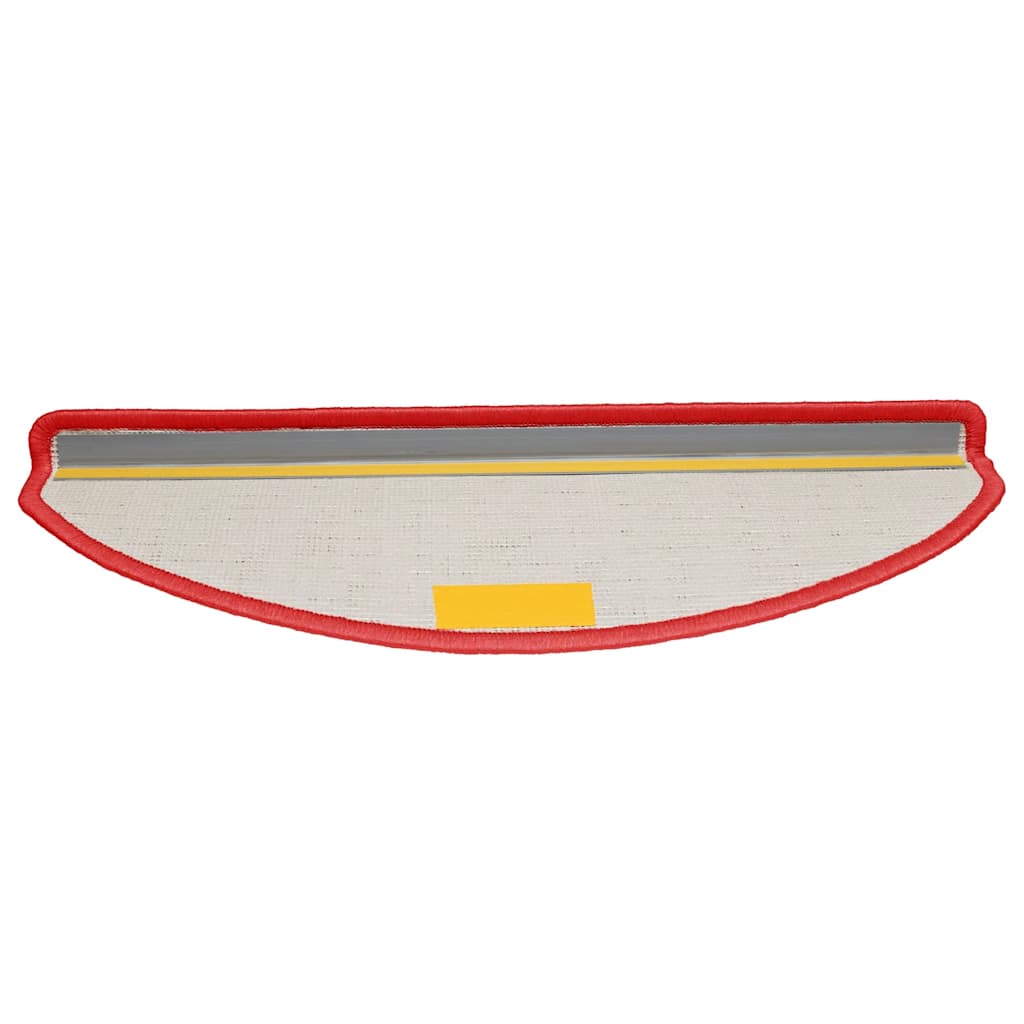 Tapetes de escada 30 peças 65x21x4 cm vermelho semicircular grande