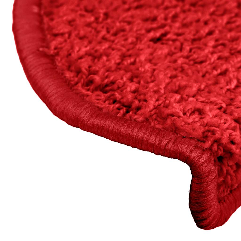 Tapetes de escada 30 peças 65x21x4 cm vermelho semicircular grande