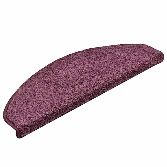Tapetes de escada 30 peças 65x21x4 cm roxo escuro meio redondo grande
