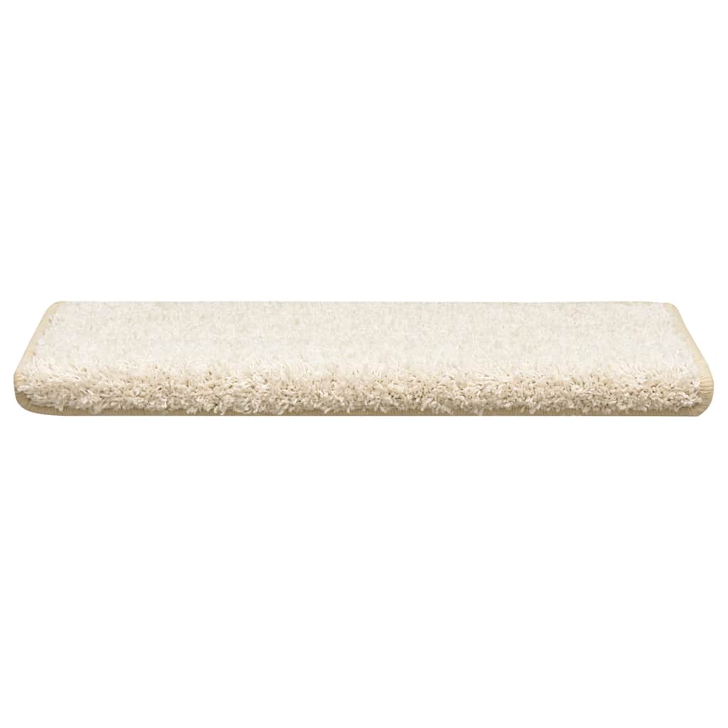 Tapetes de escada 30 peças 65x21x4 cm branco com borda retangular
