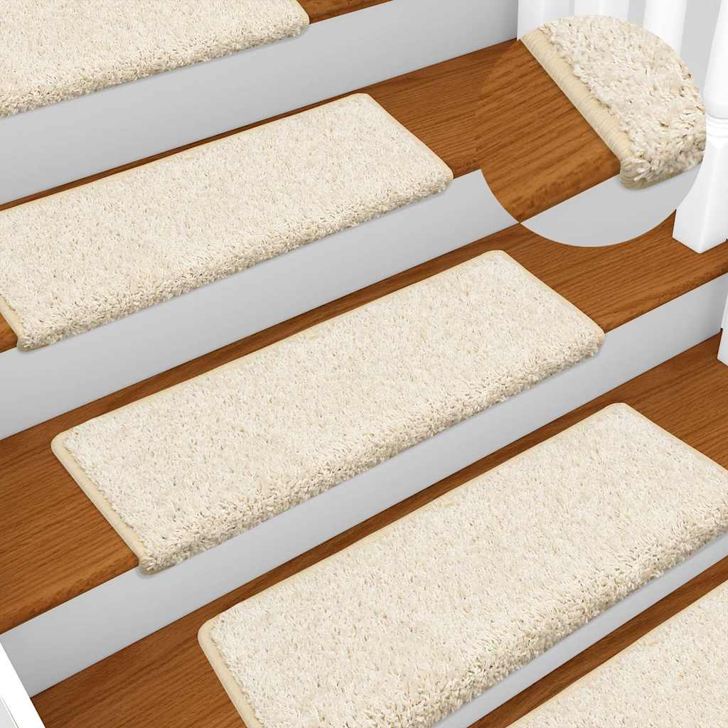 Tapetes de escada 30 peças 65x21x4 cm branco com borda retangular