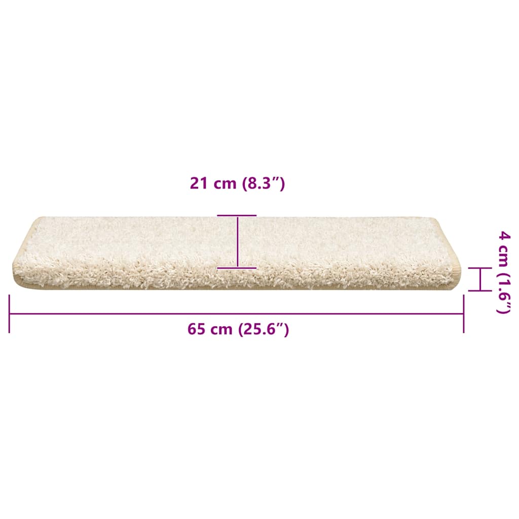 Tapetes de escada 30 peças 65x21x4 cm branco com borda retangular