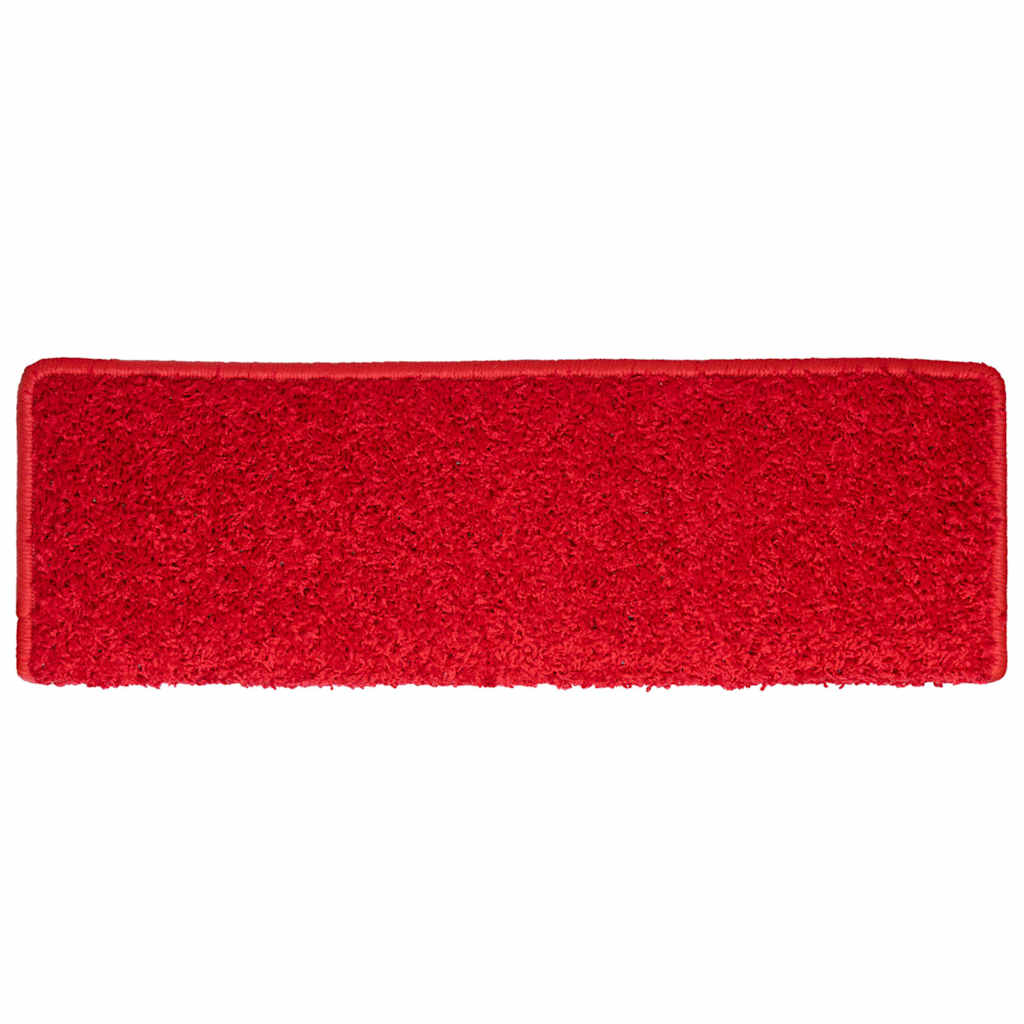 Tapetes de escada 30 peças 65x21x4 cm vermelho com borda retangular