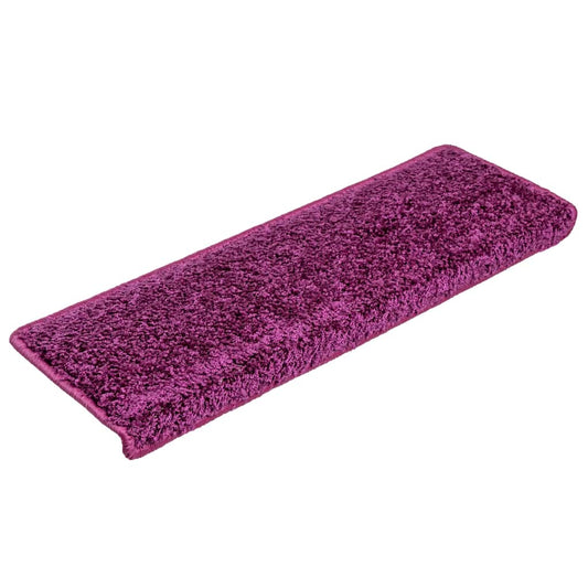 Tapetes de escada 20 peças 65x21x4 cm roxo com borda retangular