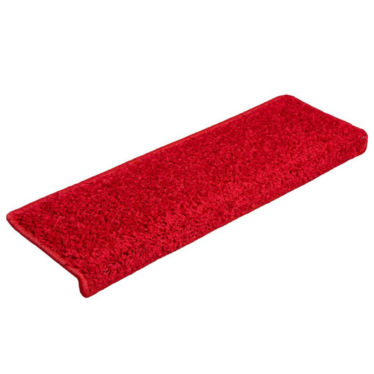 Tapetes de escada 20 peças 65x21x4 cm vermelho com borda retangular