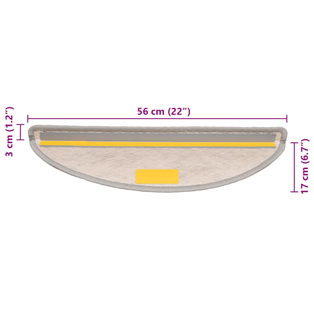 Tapetes escada adesivos aspeto sisal 30 pcs 56x17x3cm platina