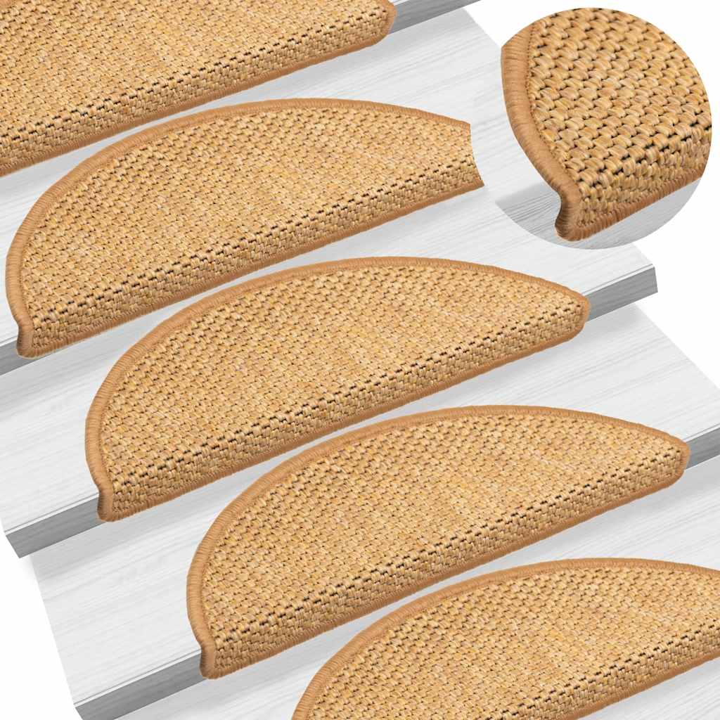 Tapetes escada adesivos aspeto sisal 30 pcs 56x17x3cm sisal