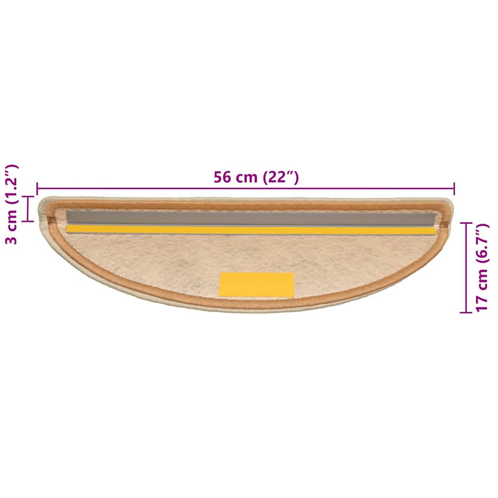 Tapetes escada adesivos aspeto sisal 30 pcs 56x17x3cm sisal