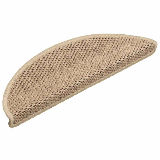Tapetes escada adesivos aspeto sisal 30 pcs 56x17x3cm cor areia