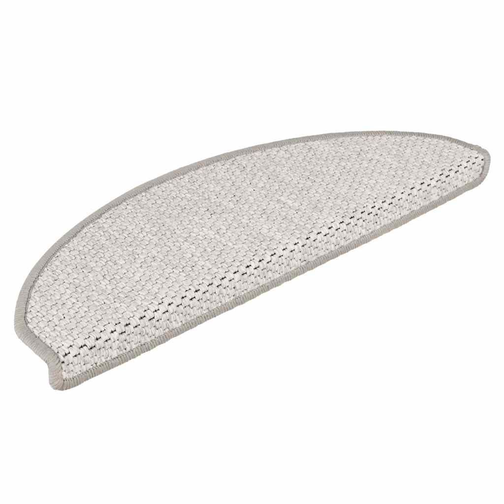 Tapetes escada adesivos aspeto sisal 30 pcs 65x21x4cm platina