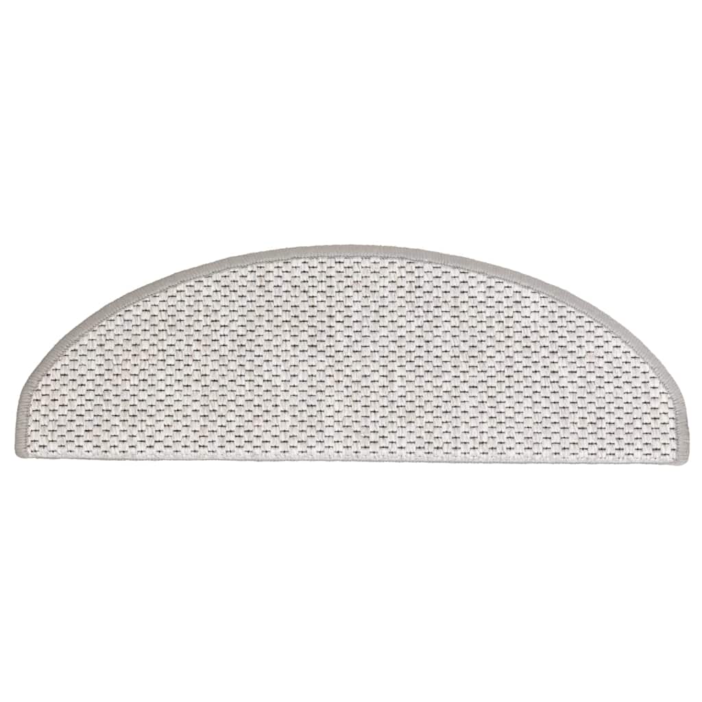 Tapetes escada adesivos aspeto sisal 30 pcs 65x21x4cm platina