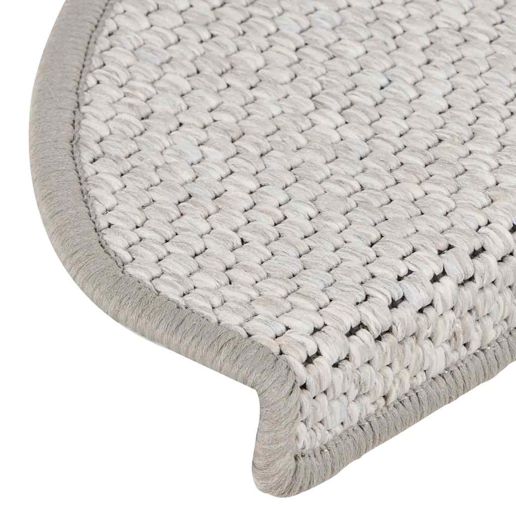 Tapetes escada adesivos aspeto sisal 30 pcs 65x21x4cm platina