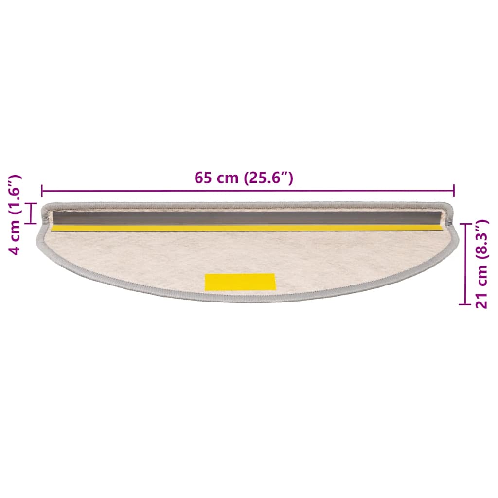 Tapetes escada adesivos aspeto sisal 30 pcs 65x21x4cm platina