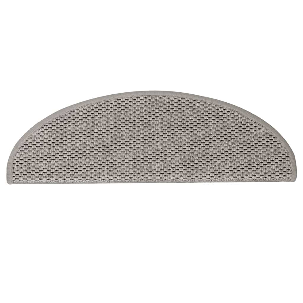 Tapetes escada adesivos aspeto sisal 30pcs 65x21x4 cm prateado