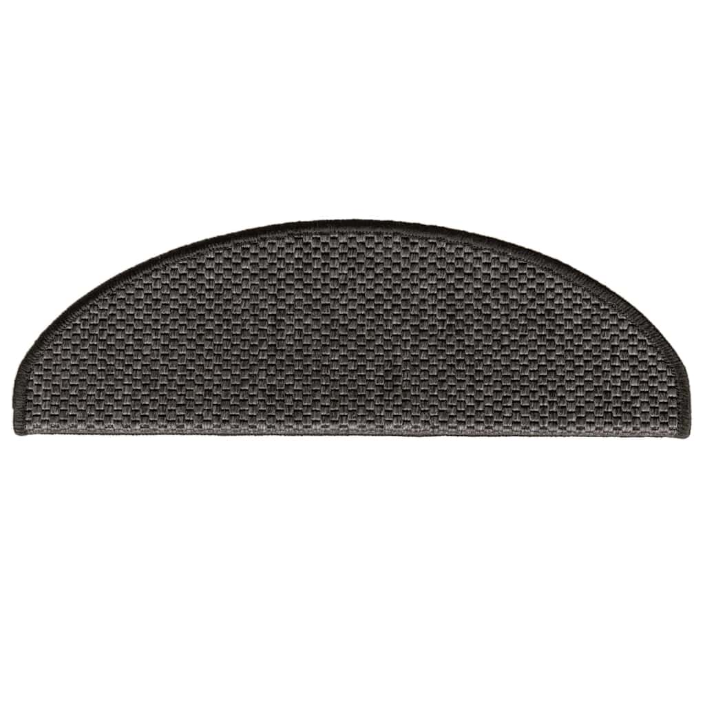 Tapetes escada adesivos aspeto sisal 30pcs 65x21x4 cm antracite