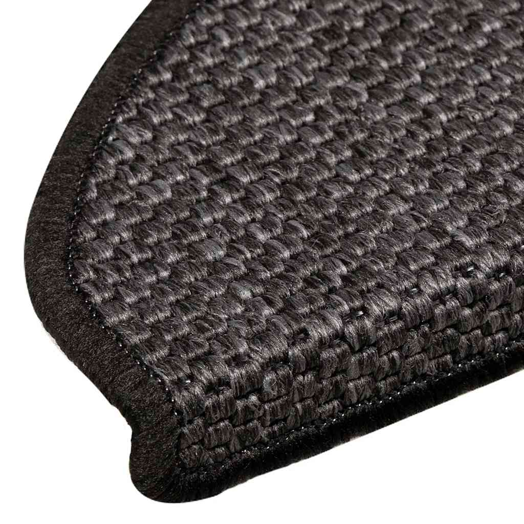 Tapetes escada adesivos aspeto sisal 30pcs 65x21x4 cm antracite