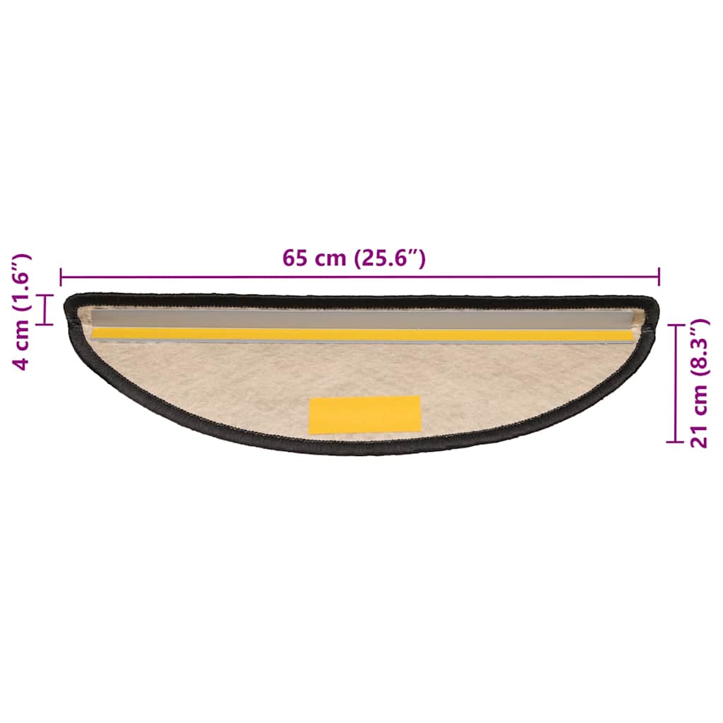 Tapetes escada adesivos aspeto sisal 30pcs 65x21x4 cm antracite
