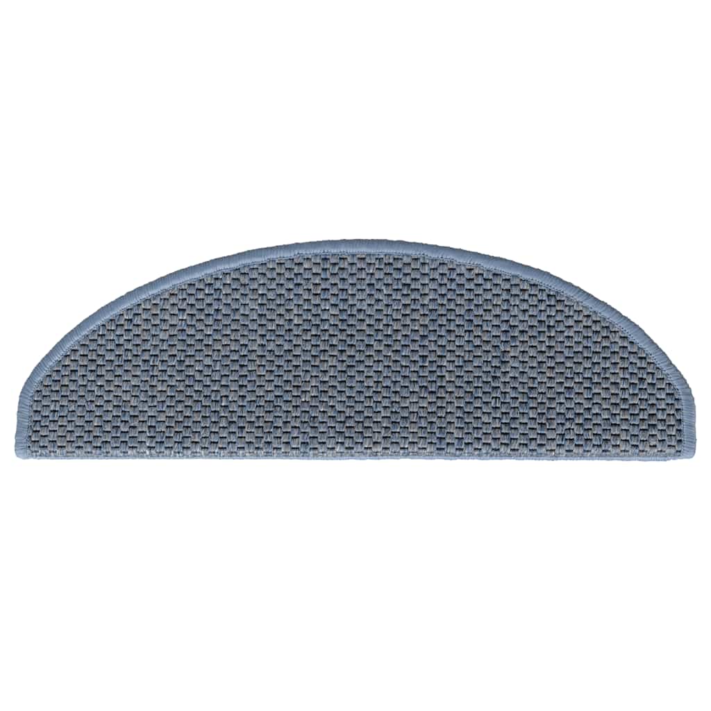Tapetes escada adesivos aspeto sisal 30 pcs 65x21x4 cm azul