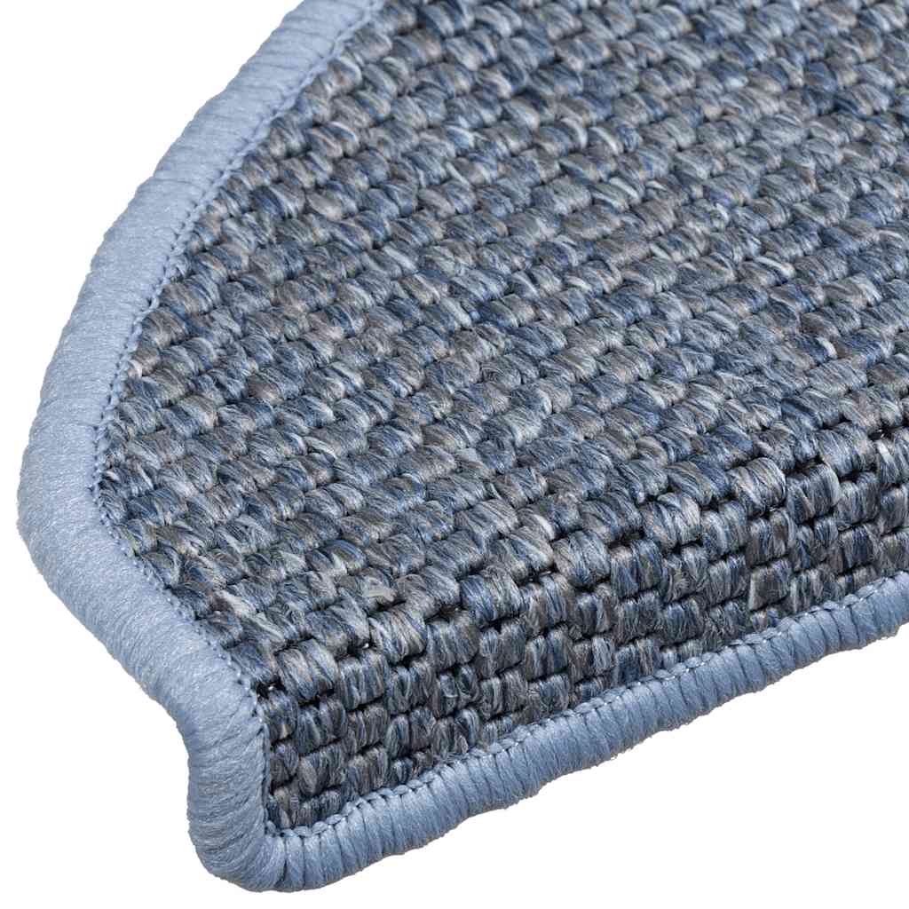Tapetes escada adesivos aspeto sisal 30 pcs 65x21x4 cm azul