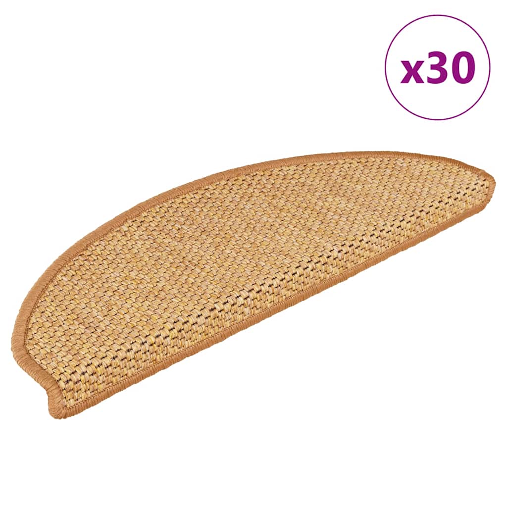 Tapetes escada adesivos aspeto sisal 30pcs 65x21x4 cm sisal