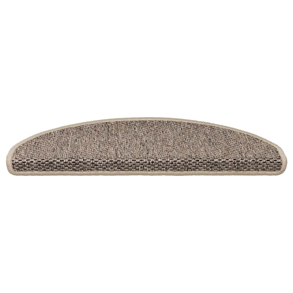 Tapetes escada adesivos aspeto sisal 30pcs 65x21x4 bege-escuro