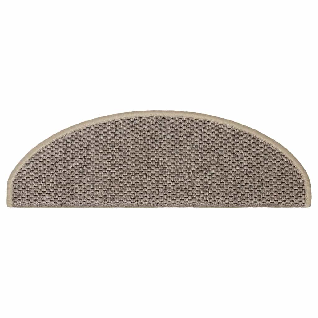 Tapetes escada adesivos aspeto sisal 30pcs 65x21x4 bege-escuro
