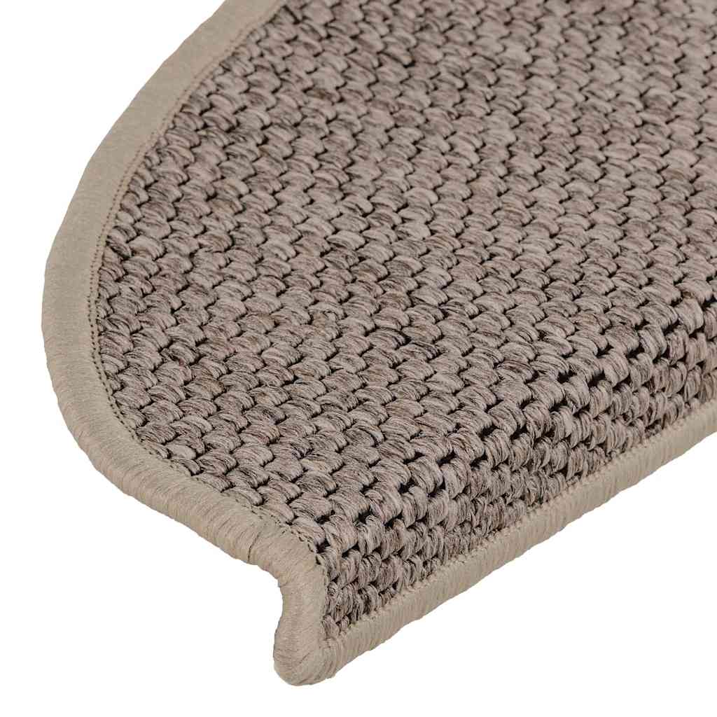 Tapetes escada adesivos aspeto sisal 30pcs 65x21x4 bege-escuro
