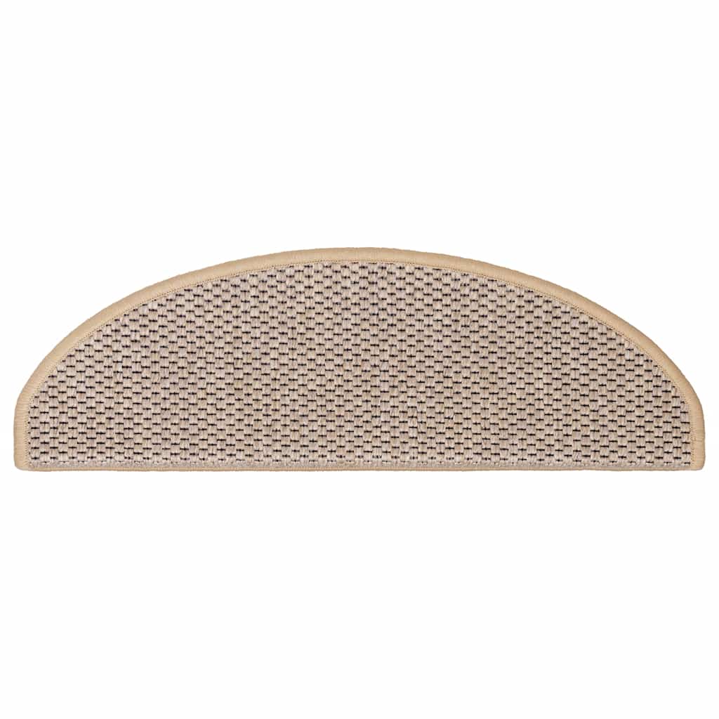 Tapetes escada adesivos aspeto sisal 30pcs 65x21x4cm bege-claro