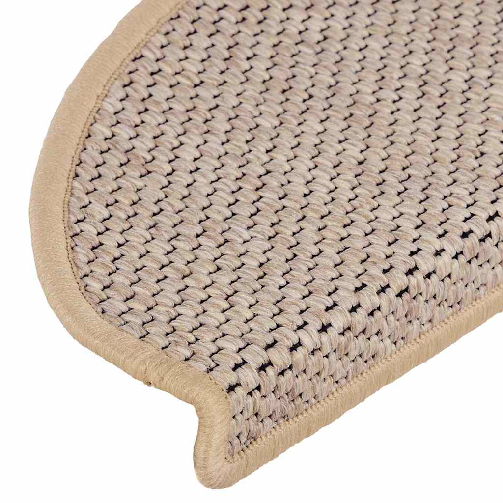 Tapetes escada adesivos aspeto sisal 30pcs 65x21x4cm bege-claro