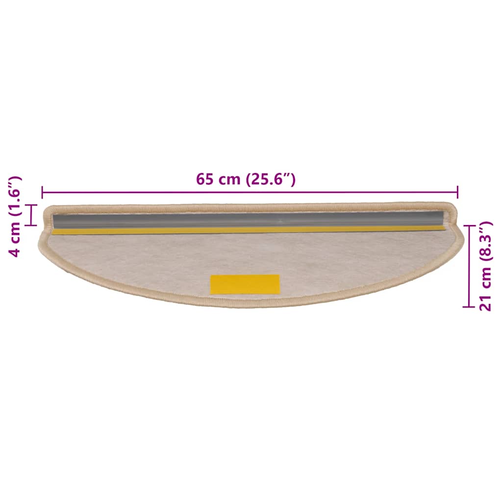 Tapetes escada adesivos aspeto sisal 30pcs 65x21x4cm bege-claro