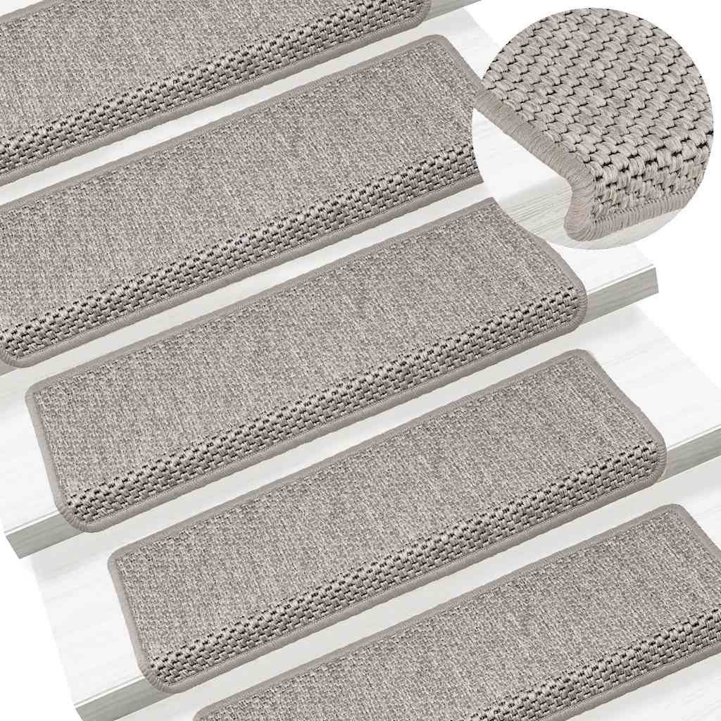 Tapetes escada adesivos aspeto sisal 30pcs 65x21x4 cm prateado