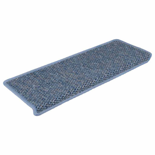 Tapetes escada adesivos aspeto sisal 30 pcs 65x21x4 cm azul