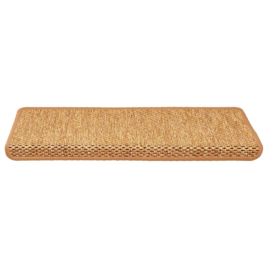 Tapetes escada adesivos aspeto sisal 30 pcs 65x21x4 cm laranja