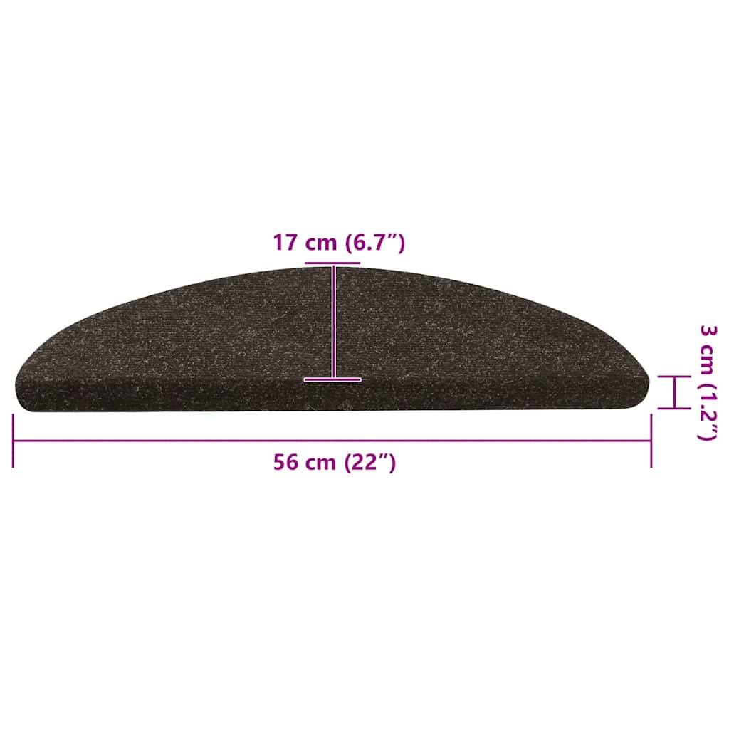 Tapetes de escada adesivos 20 pcs 56x17x3 cm antracite
