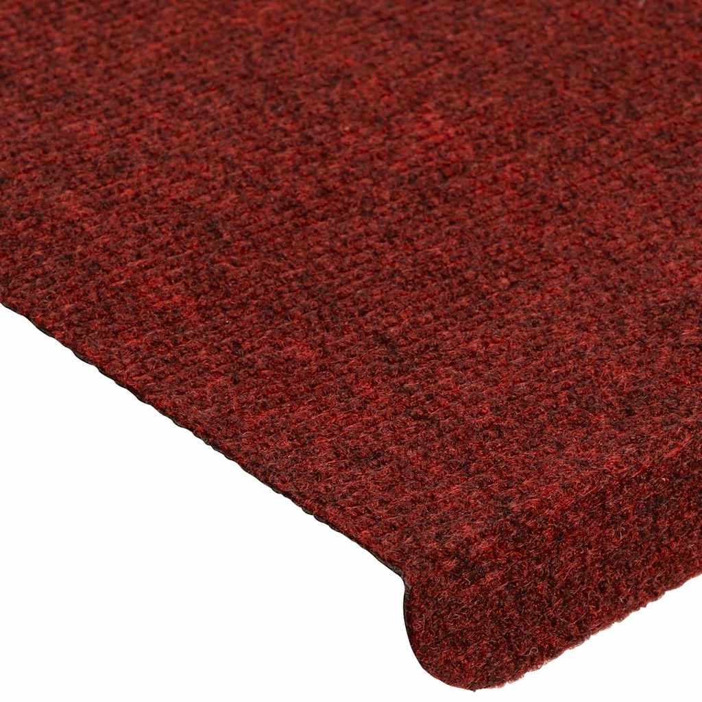 Tapetes de escada adesivos 30 pcs 65x22,5x3,5 cm vermelho