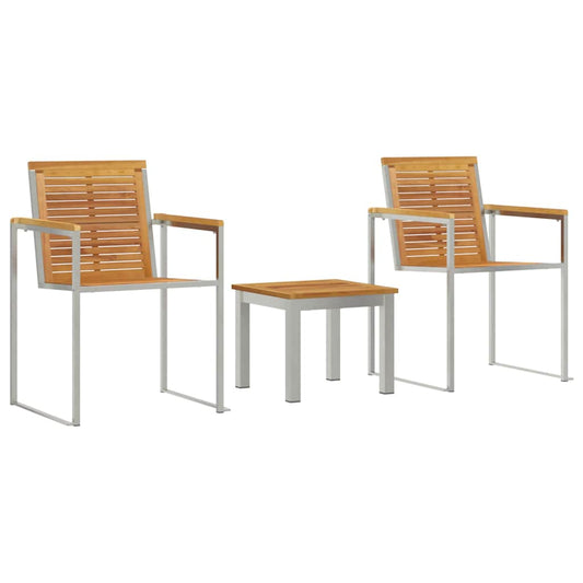 EspreguiçadeiraparaSol 3 pcs Castanho Madeira de teca sólida