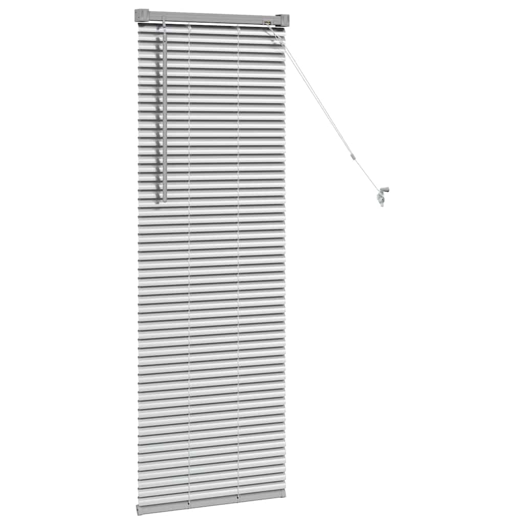 Persiana de Janela com cortinas Manual Prateado Alumínio