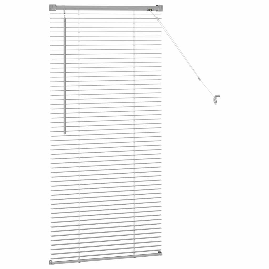 Persiana de Janela com cortinas Manual Prateado Alumínio