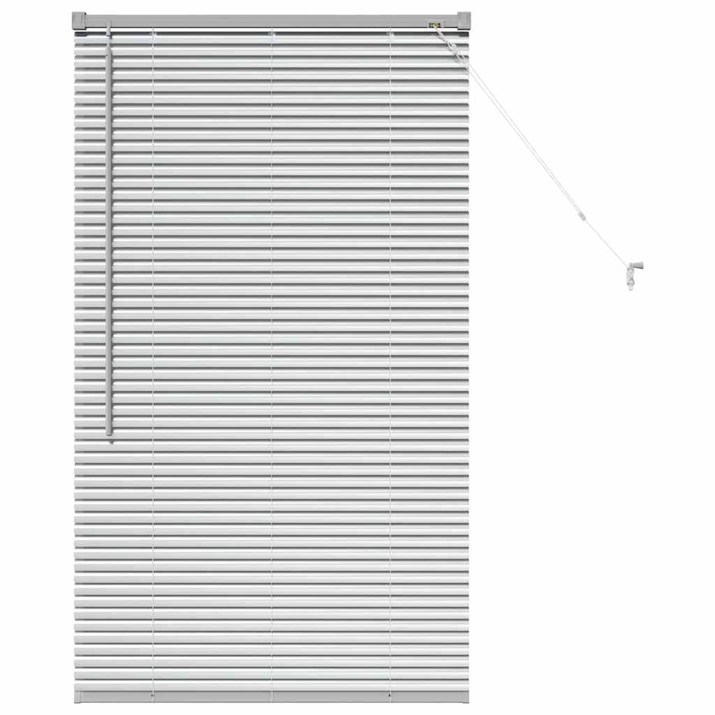 Persiana de Janela com cortinas Manual Prateado Alumínio