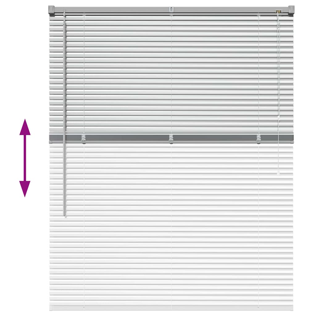 Persiana de Janela com cortinas Manual Prateado Alumínio
