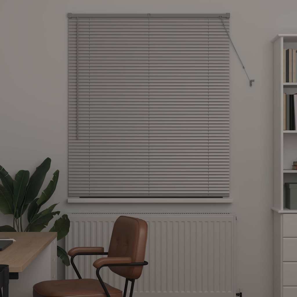 Persiana de Janela com cortinas Manual Prateado Alumínio