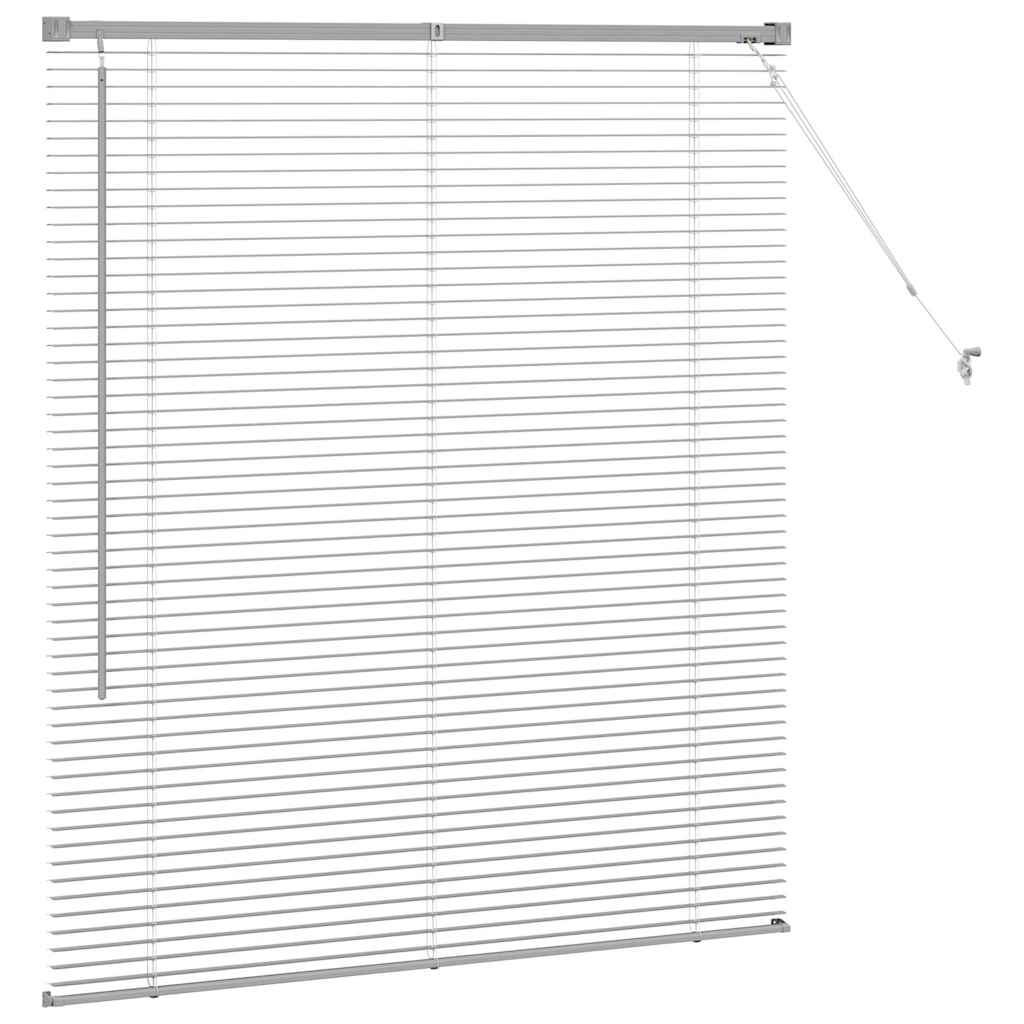 Persiana de Janela com cortinas Manual Prateado Alumínio